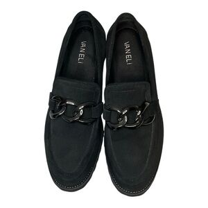 VANELI Black Suede Loafers Size 7 1/2 New